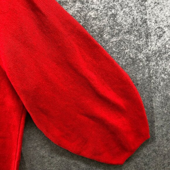 H&M Oversized Red Sweater Womens L Cowl Neck Balloon Sleeve Relaxed With Wool - Picture 9 of 9